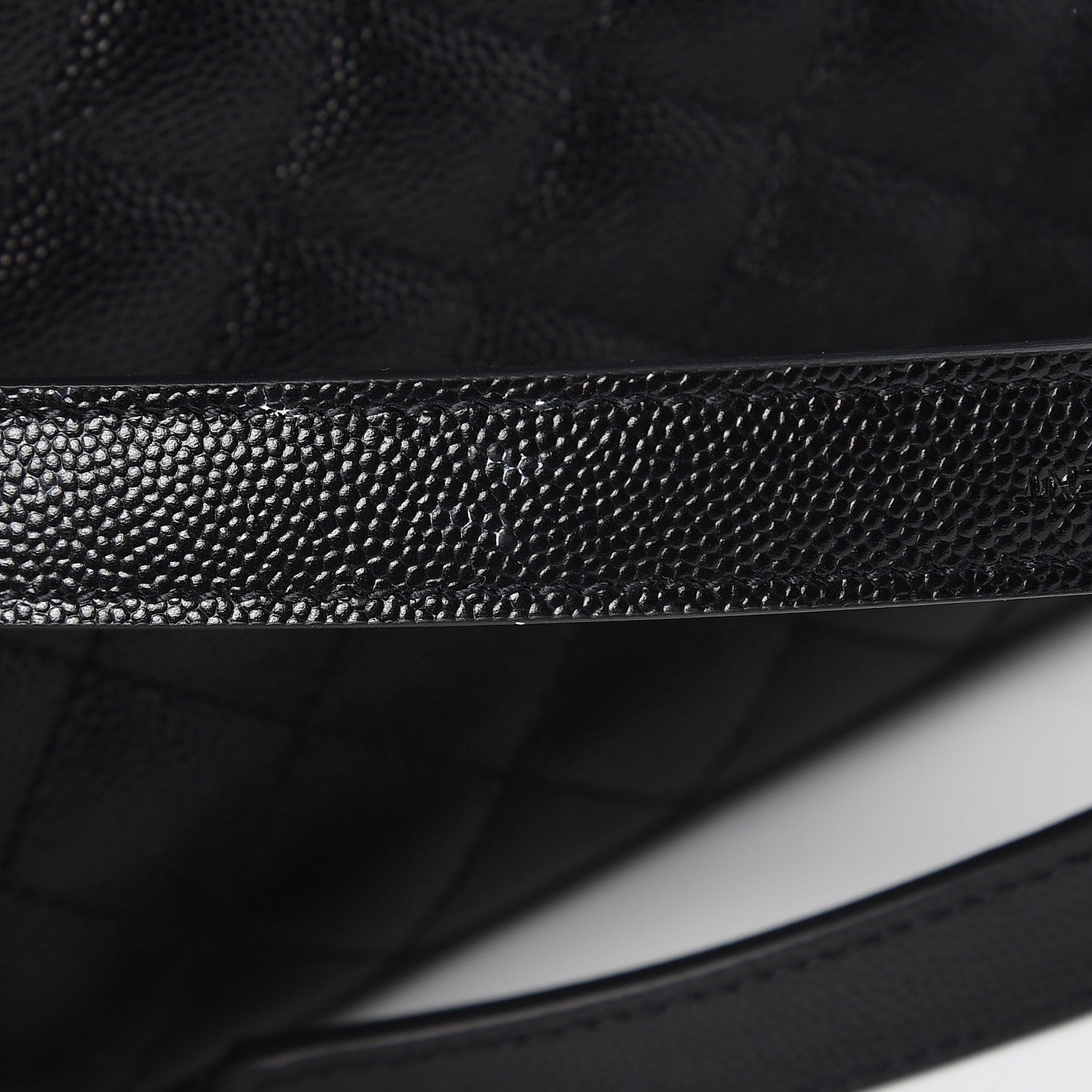 Saint Laurent Grain De Poudre Textured Mixed Matelasse Large Triquilt Monogram Monochrome Satchel Black 12 of 13