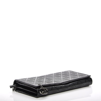 Gucci Imprime Monogram GG Pierce Chain Clutch Wallet Black 4 of 7