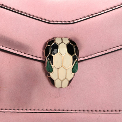 Bulgari Metallic Calfskin Serpenti Forever Top Handle Rose Quartz 13 of 13