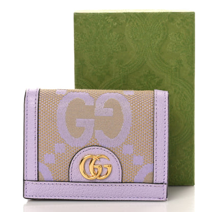 Gucci Monogram Jumbo GG Textured Dollar Calfskin Ophidia Card Case Beige Lapis 9 of 9