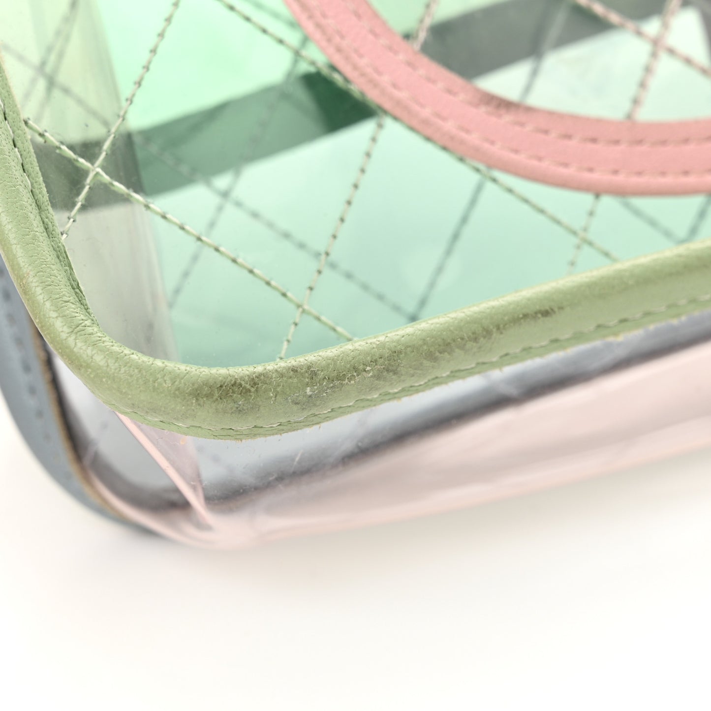 Lambskin PVC Quilted Mini Coco Splash Flap Blue Green