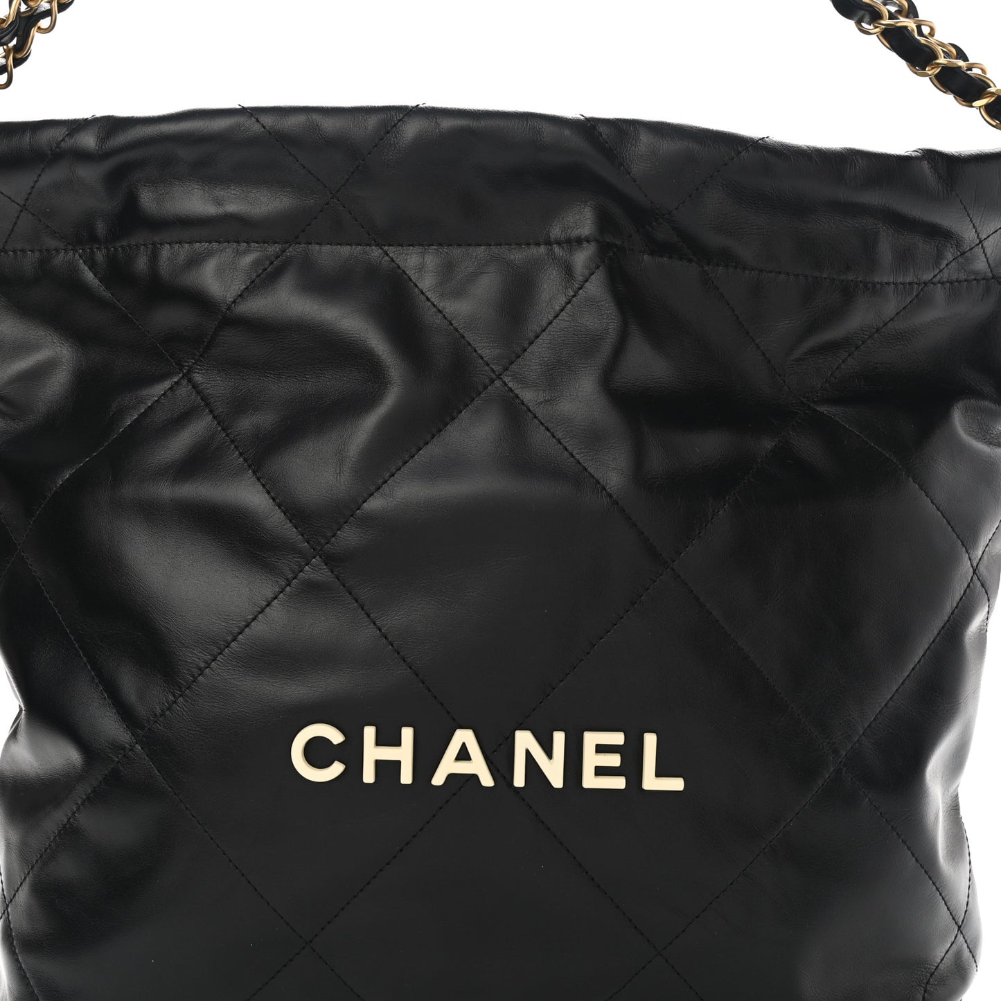 Calfskin Quilted Small Chanel 22 Black