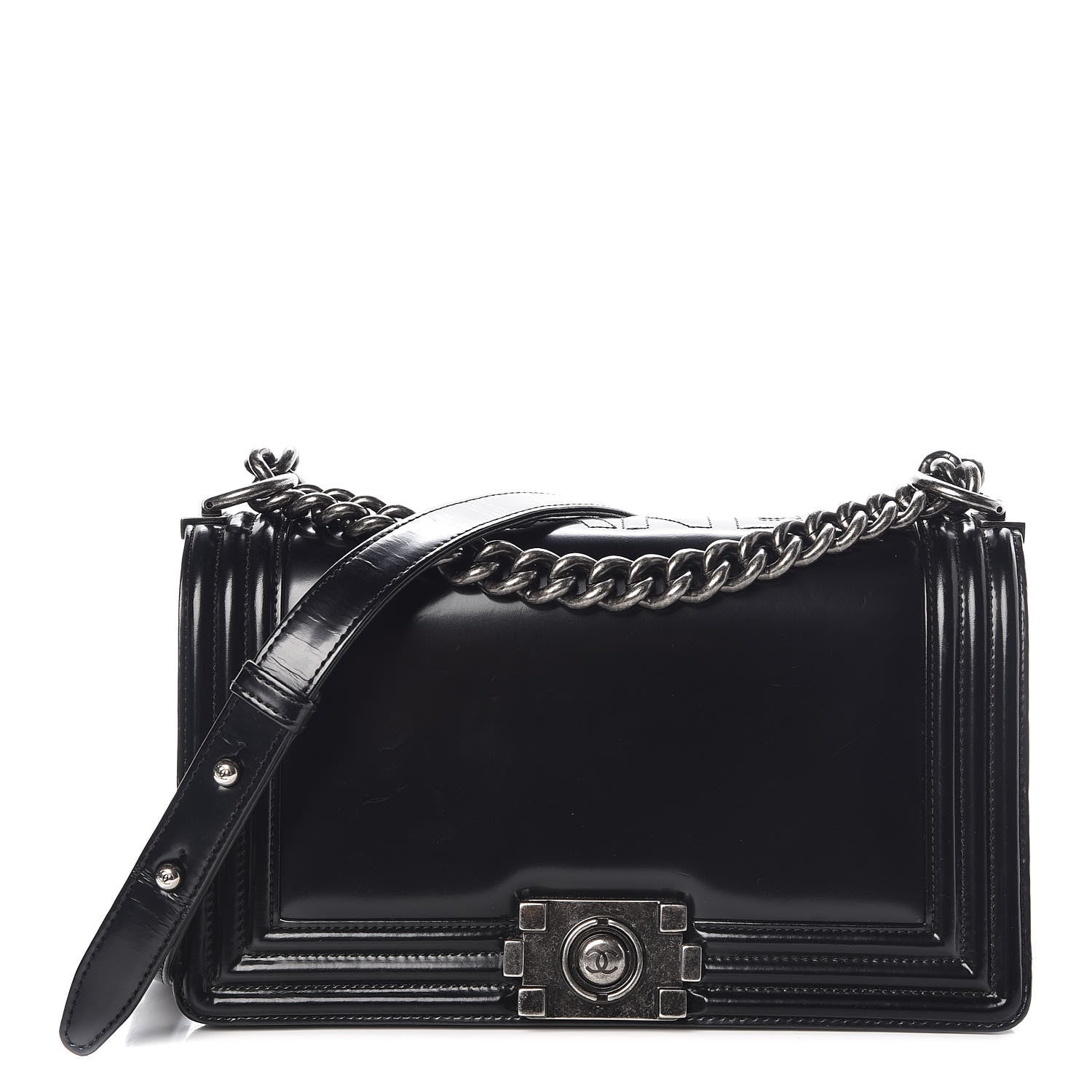 Chanel Glazed Calfskin Medium Boy Flap Black 1 of 14