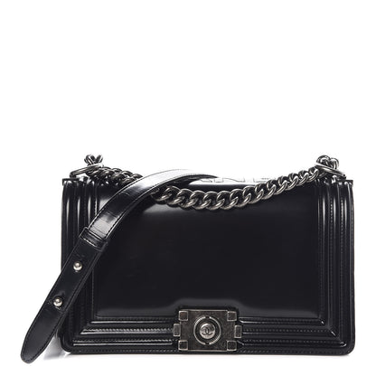 Chanel Glazed Calfskin Medium Boy Flap Black 1 of 14