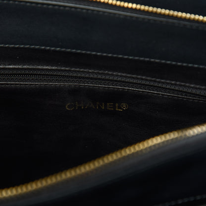 Chanel Lambskin Chevron Quilted Top Handle Bag Black 8 of 11