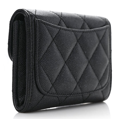 Chanel Iridescent Caviar Quilted Flap Card Holder Wallet Black 4 of 7