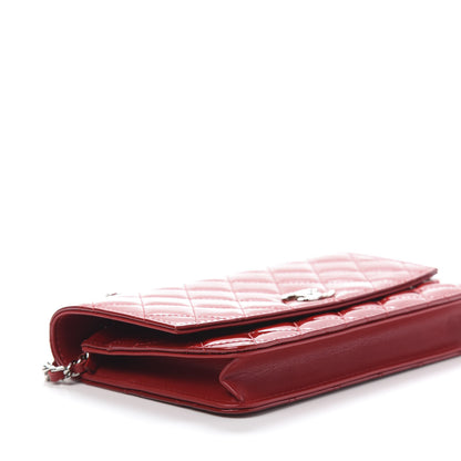Chanel Patent Quilted Brilliant Wallet On Chain WOC Red 8 of 11