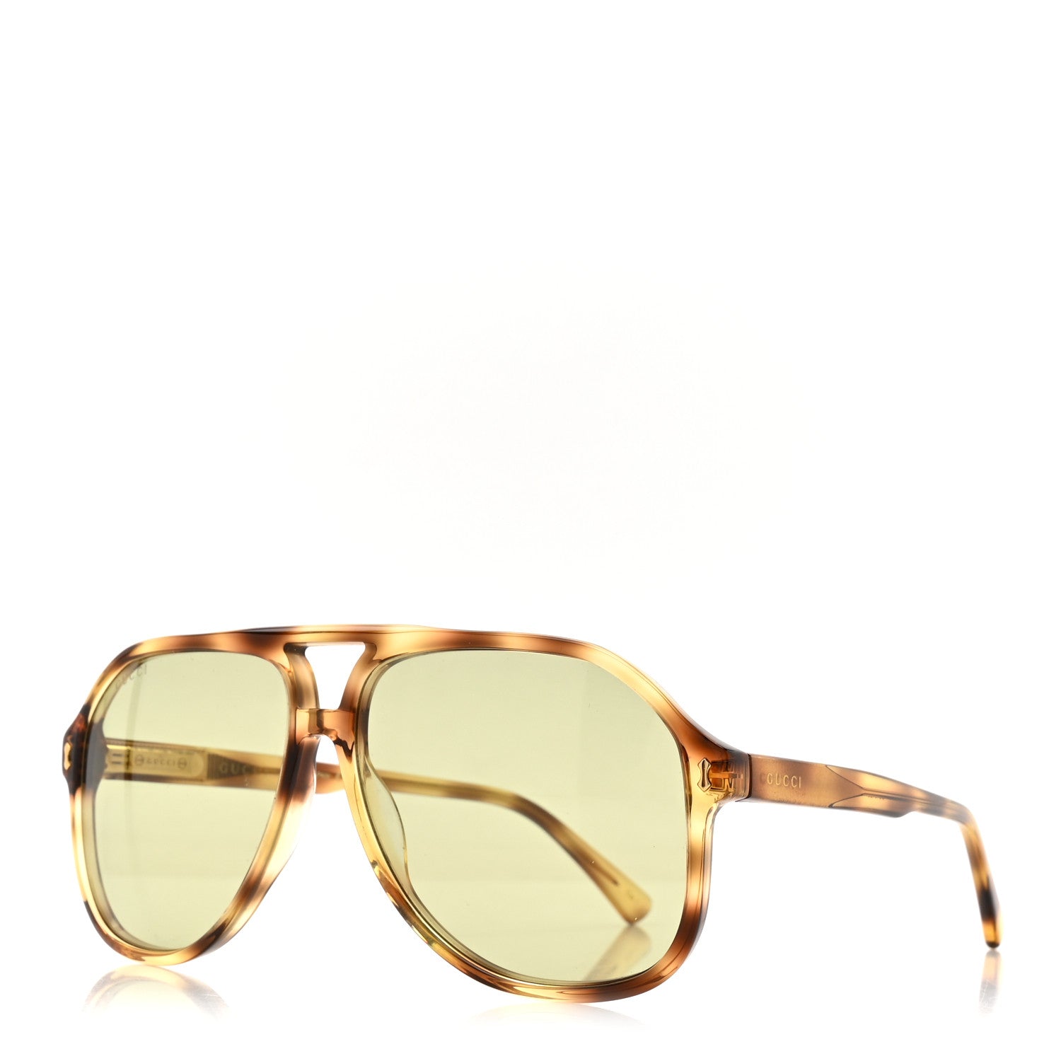 Gucci Aviator Sunglasses GG1042S Havana Gold Green 1 of 8