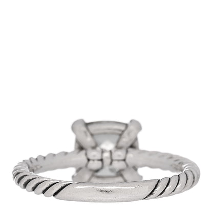 David Yurman Sterling Silver Diamond Prasiolite 8mm Chatelaine Ring 53 6.5 4 of 6