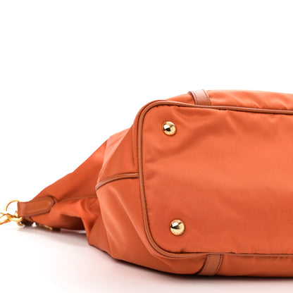 Prada Tessuto Nylon Saffiano Tote Papaya 8 of 10