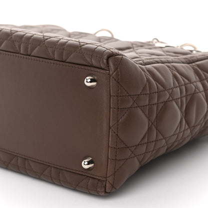 Christian Dior Lambskin Cannage Large Lady Dior Brown 9 of 9
