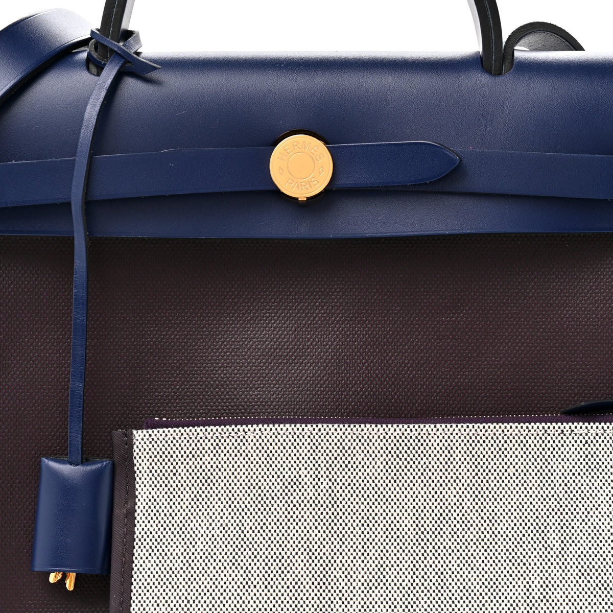 Toile H Berline Vache Hunter Herbag Zip PM 31 Cassis Ecru Black Bleu Saphir