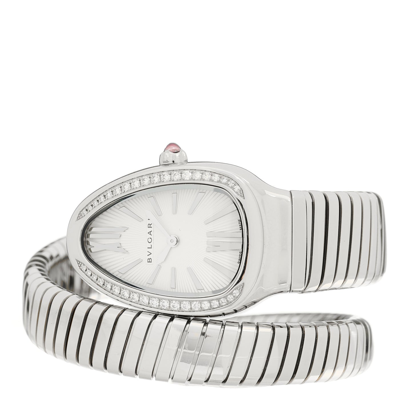Stainless Steel Diamond Bezel 35mm Serpenti Tubogas Quartz Watch