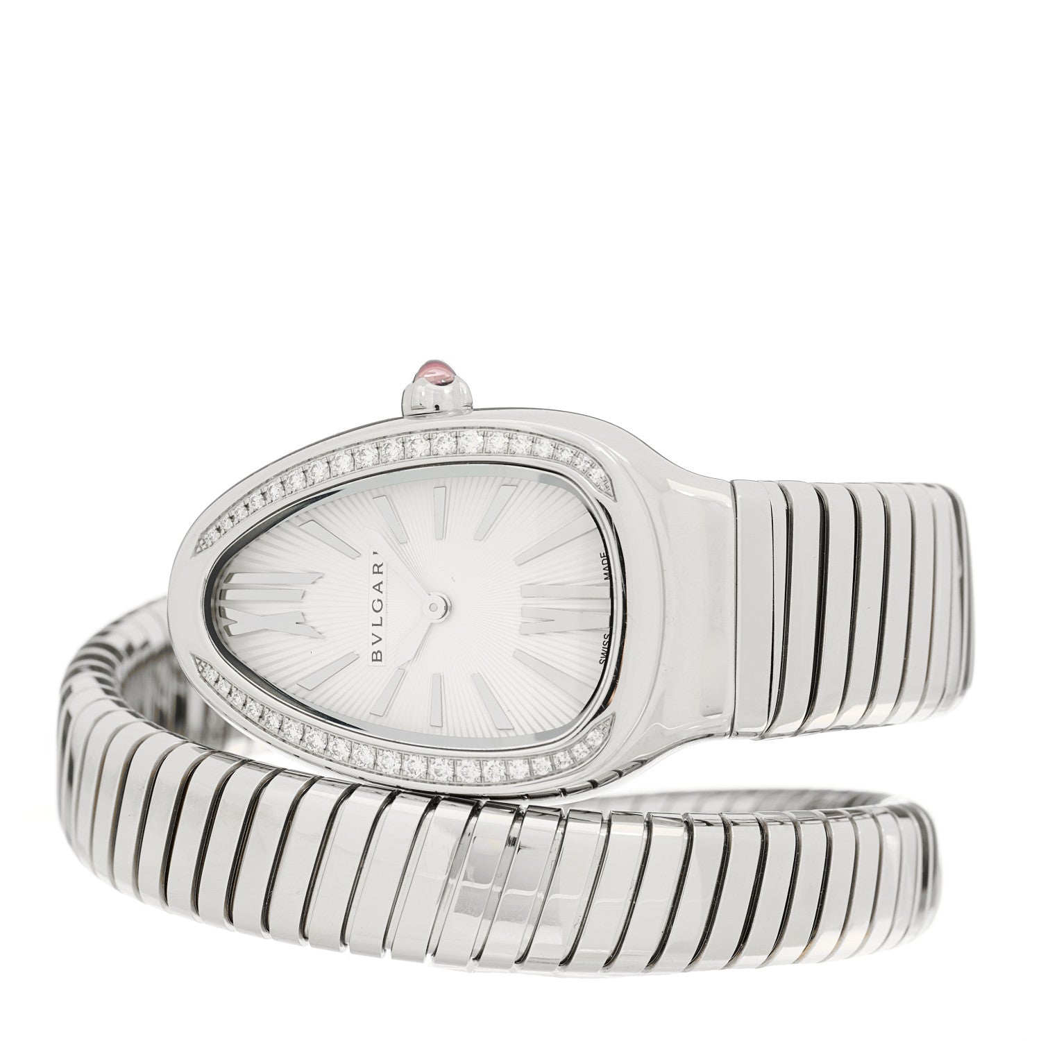 Bulgari Stainless Steel Diamond Bezel 35mm Serpenti Tubogas Quartz Watch 2 of 5