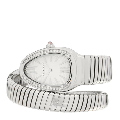Bulgari Stainless Steel Diamond Bezel 35mm Serpenti Tubogas Quartz Watch 2 of 5