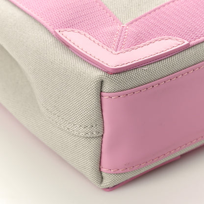 Balenciaga Cotton Canvas Satin Calfskin Navy Cabas XS Natural Pink 11 of 11