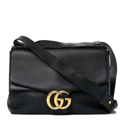 Gucci Calfskin Large GG Marmont Shoulder Bag Black 1 of 17