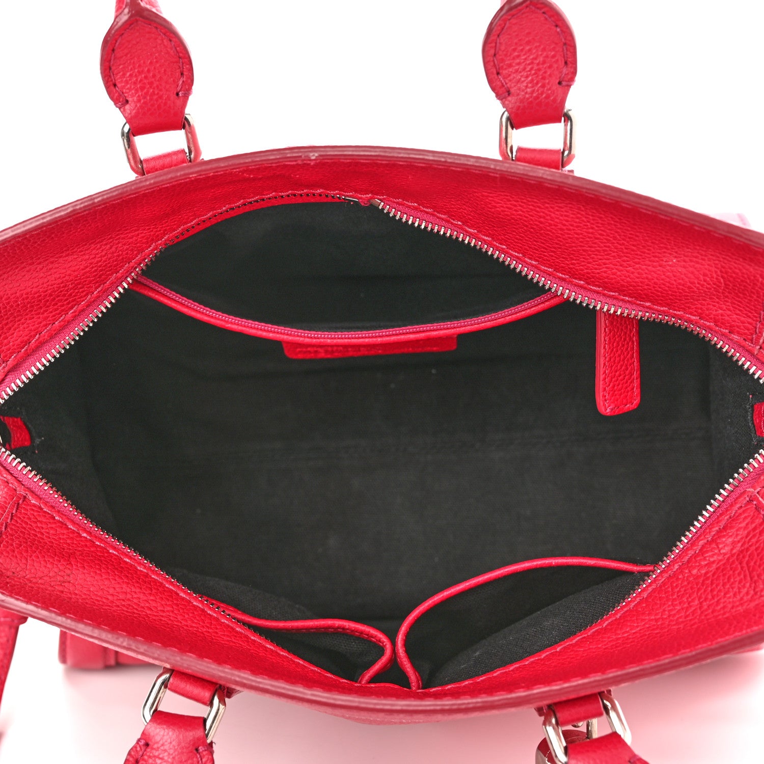 Alexander McQueen Pebbled Calfskin Small Skull Padlock Zip Around Tote Red 5 of 15