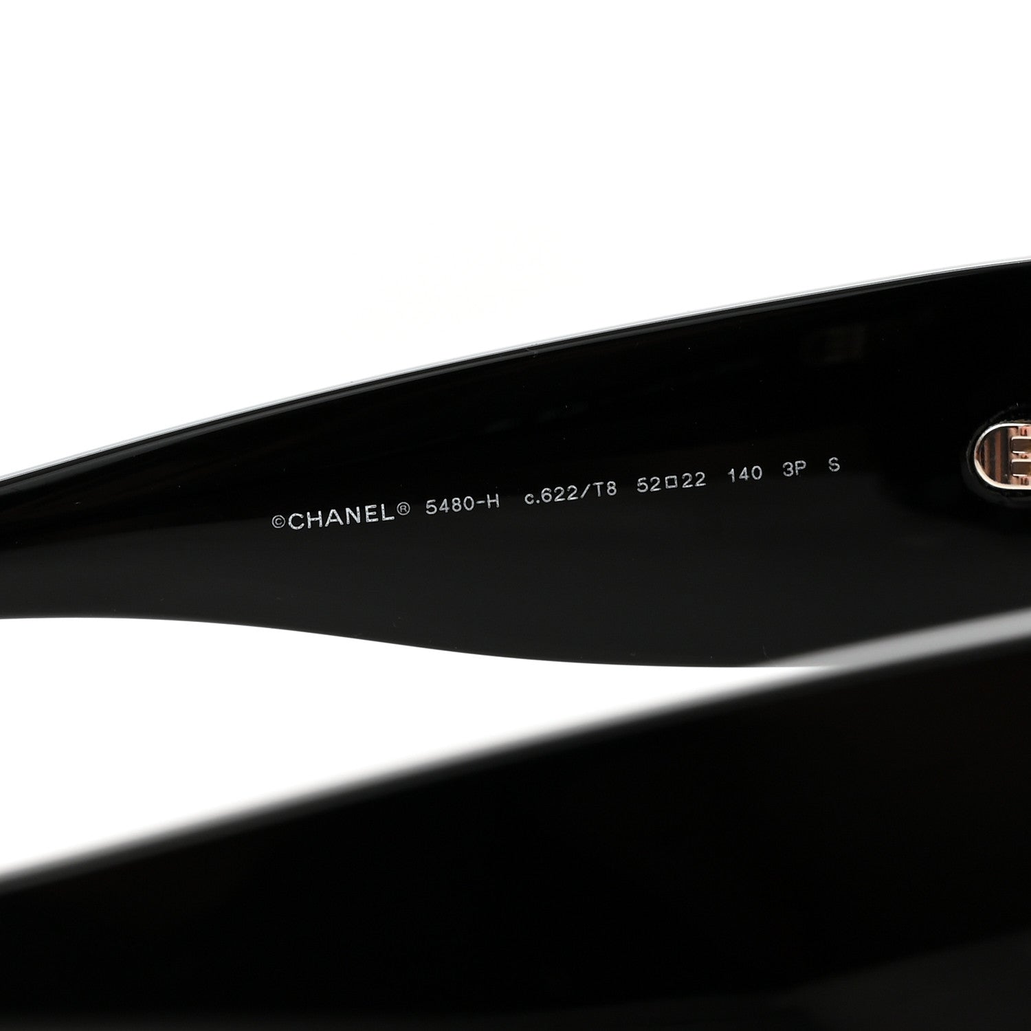 Chanel Acetate Pearl Rectangle Sunglasses 5480-H Black 5 of 11