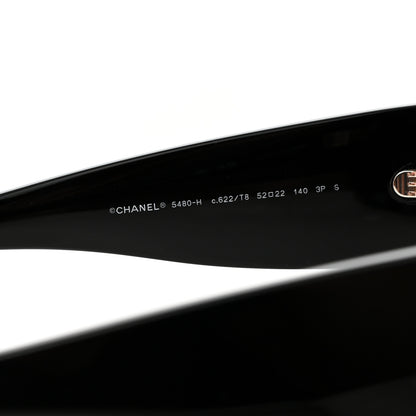 Chanel Acetate Pearl Rectangle Sunglasses 5480-H Black 5 of 11