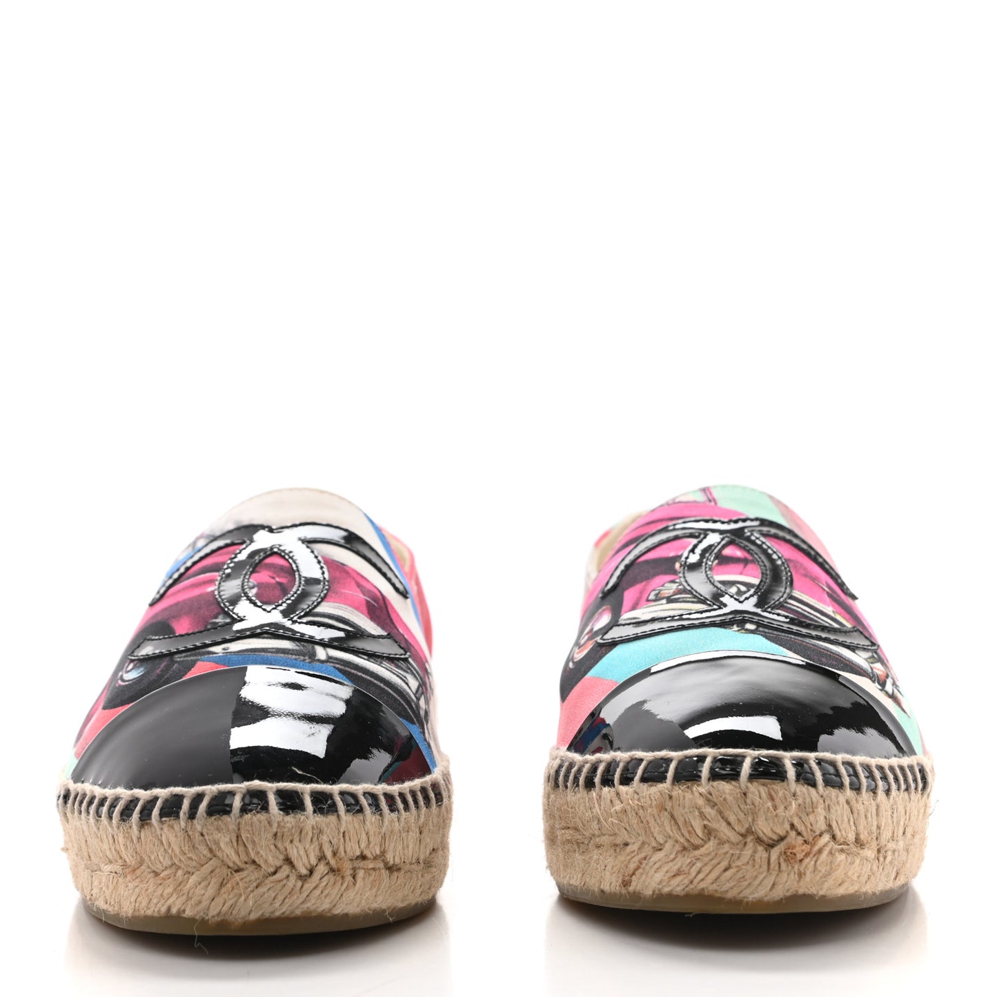 Fabric Patent CC Espadrilles 38 Multicolor Black