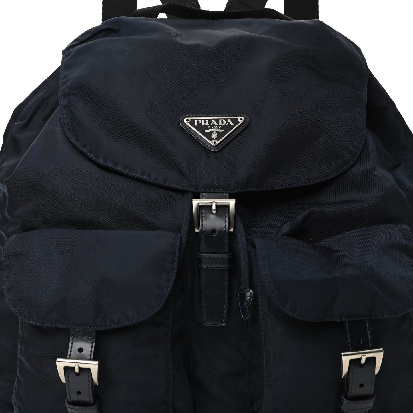 Tessuto Nylon Saffiano Medium Backpack Blue
