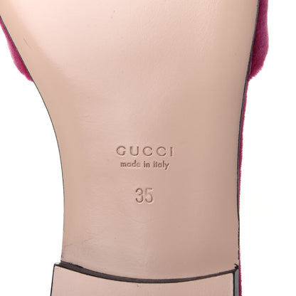 Gucci Velvet Crystal Square G Madelyn Slide Sandals 35 Light Raspberry Rose 9 of 11