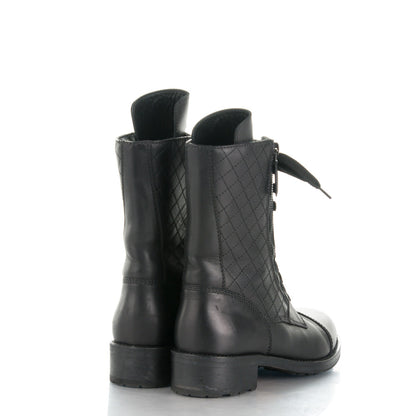 Chanel Calfskin Combat Boots 39.5 Black 4 of 8