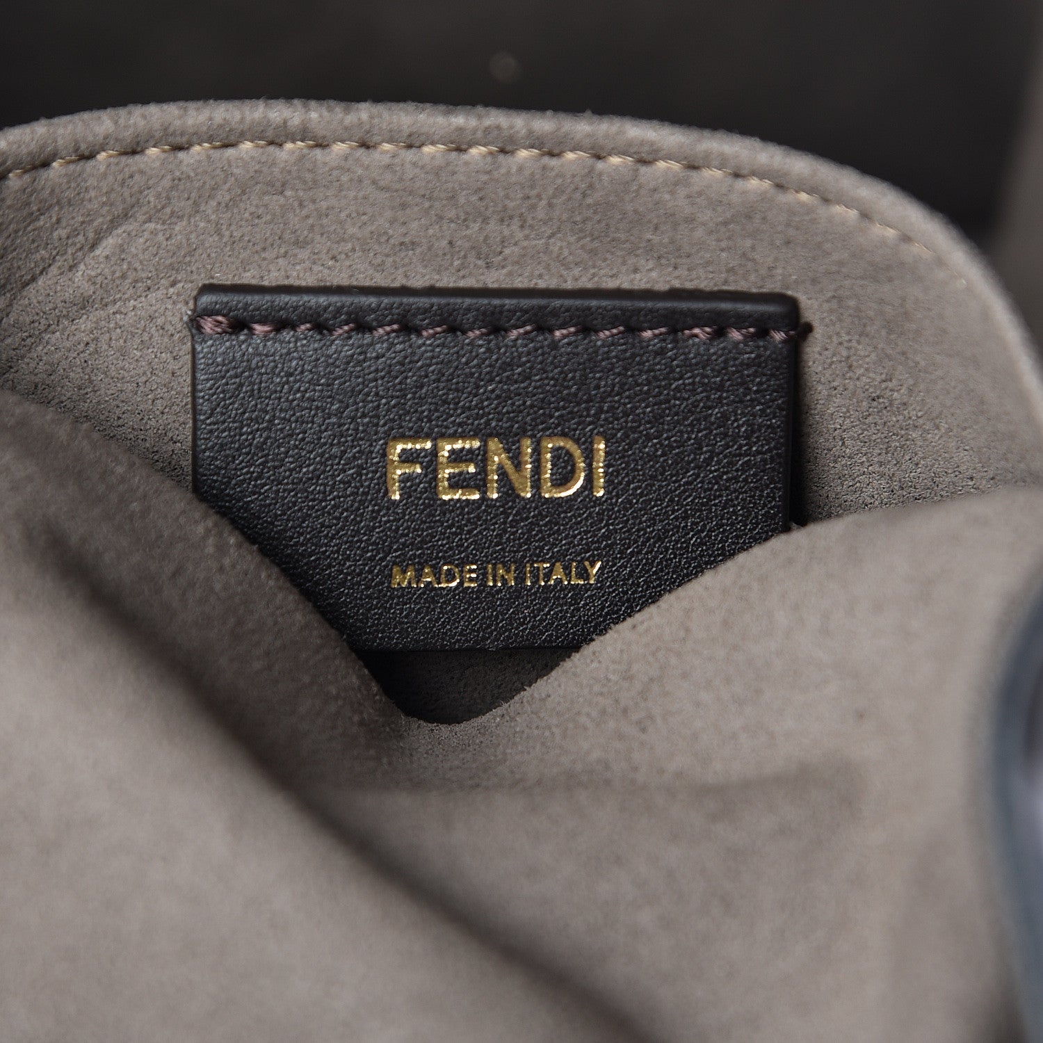 Fendi Vitello Grace F is Fendi Bi-Color FF 1974 Embossed Grande Mon Tresor Bucket Bag Maya Black Fragola 6 of 11