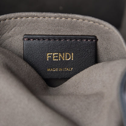 Fendi Vitello Grace F is Fendi Bi-Color FF 1974 Embossed Grande Mon Tresor Bucket Bag Maya Black Fragola 6 of 11