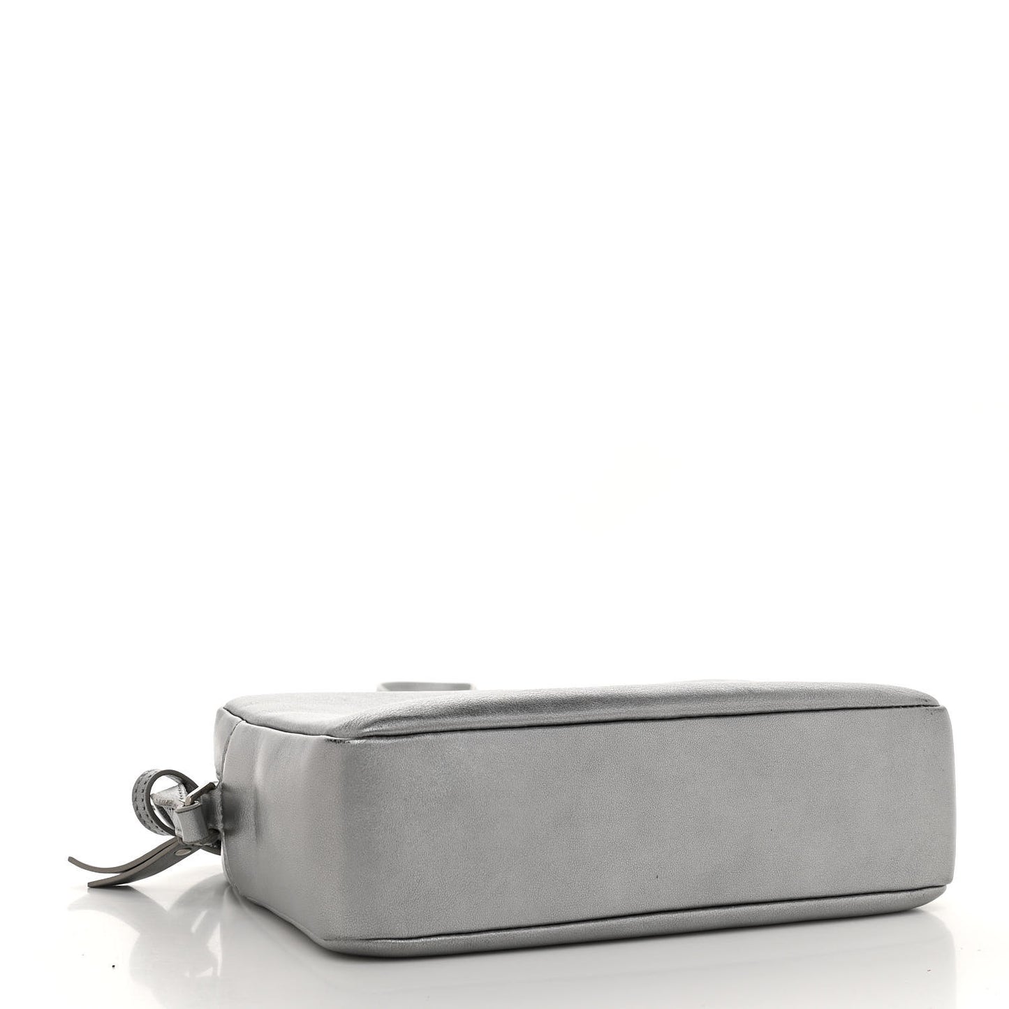Metallic Calfskin Monogram Small Lou Camera Bag Silver