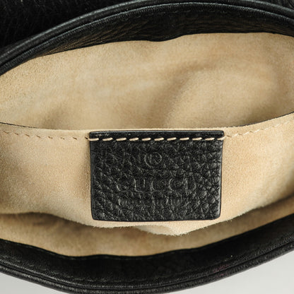 Gucci Pebbled Calfskin Small 1973 Chain Shoulder Bag Black 6 of 7