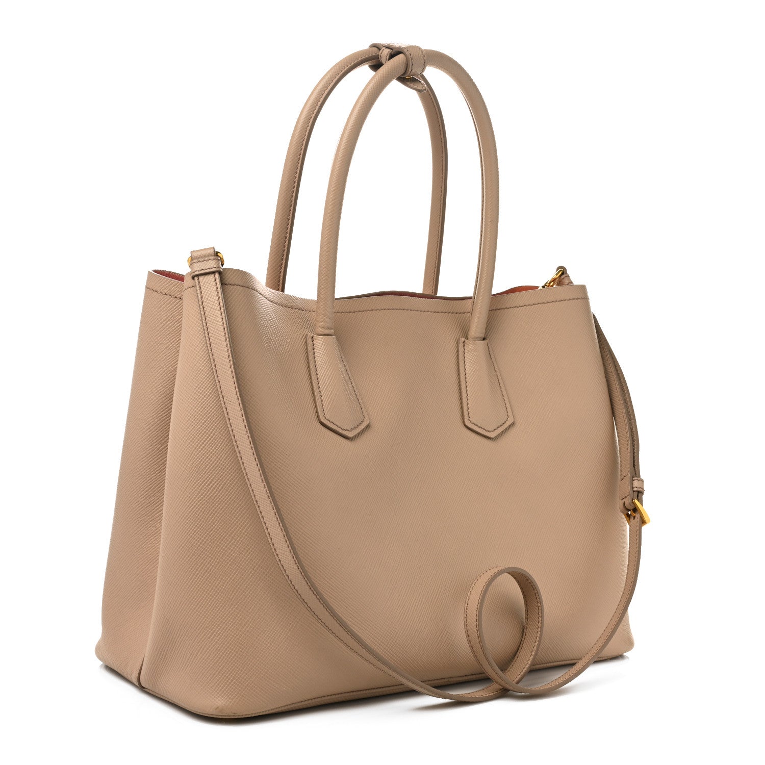 Prada Saffiano Cuir Medium Double Bag Cammeo Rosa 4 of 12