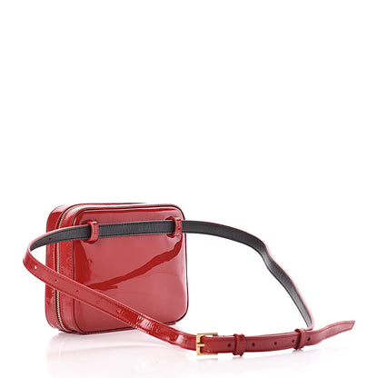 Saint Laurent Patent Matelasse Vicky Monogram Belt Bag Red 3 of 11