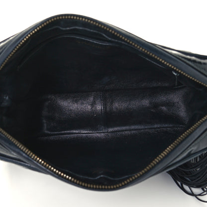 Chanel Patent Chevron Quilted Tassel Camera Case Black 5 of 11