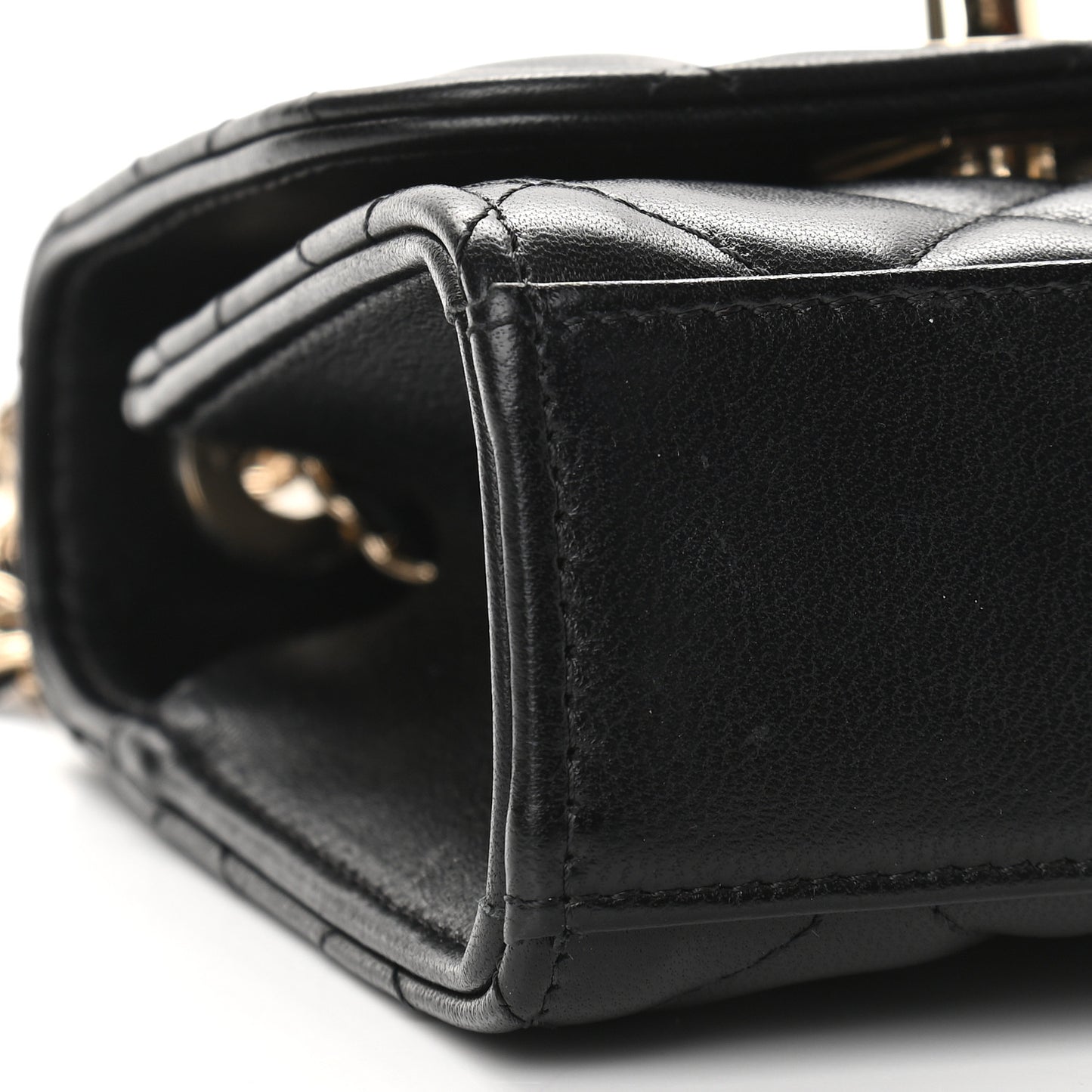 Lambskin Quilted Mini Trendy CC Chain Wallet Black