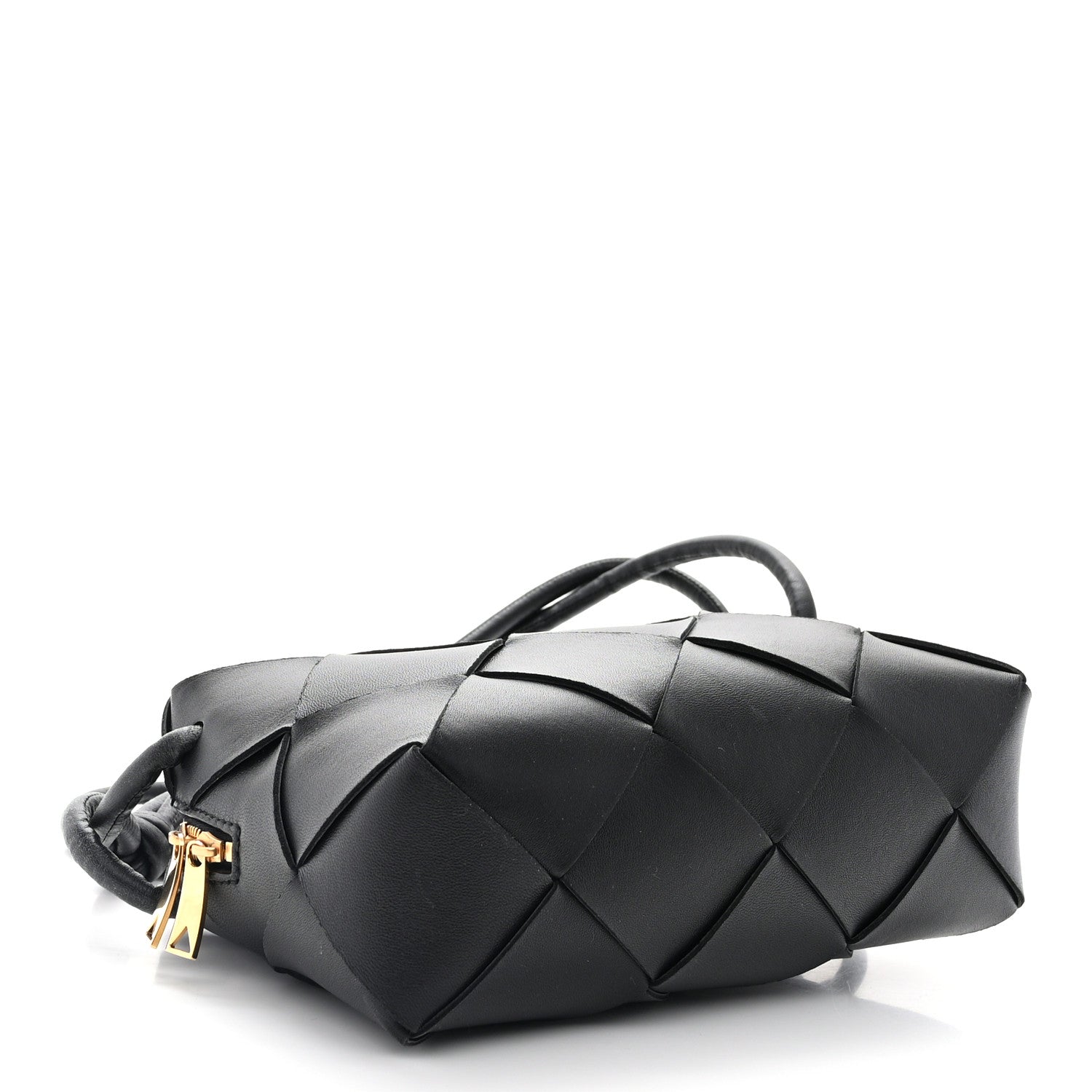 Bottega Veneta Lambskin Maxi Intrecciato Small Cassette Camera Bag Black 4 of 10