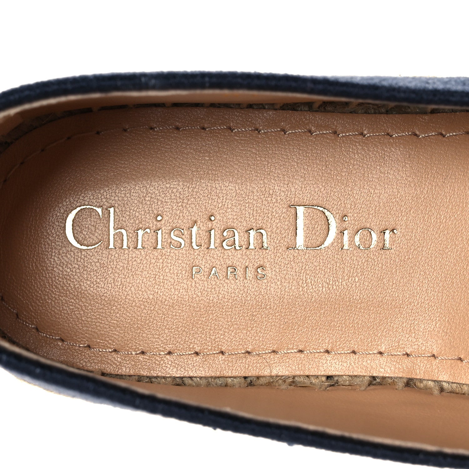 Christian Dior Cotton D-Stripes Embroidered Granville 15mm Espadrilles 37 Deep Blue 7 of 9