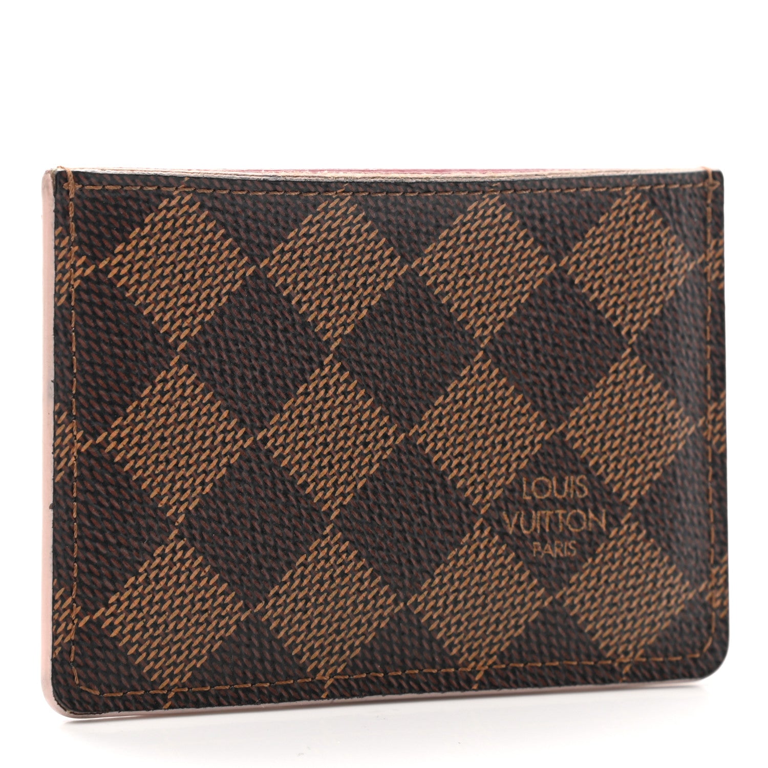 Louis Vuitton Damier Ebene Caissa Card Holder Rose Ballerine 3 of 9