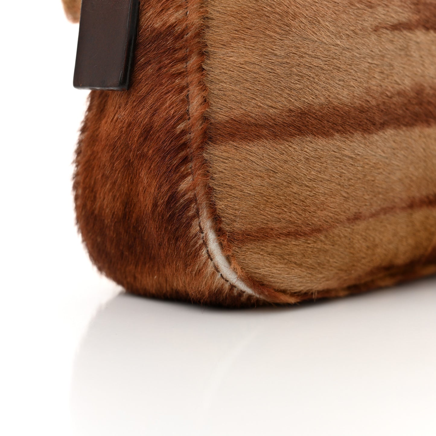 Calf Hair Zebra Print Baguette Brown