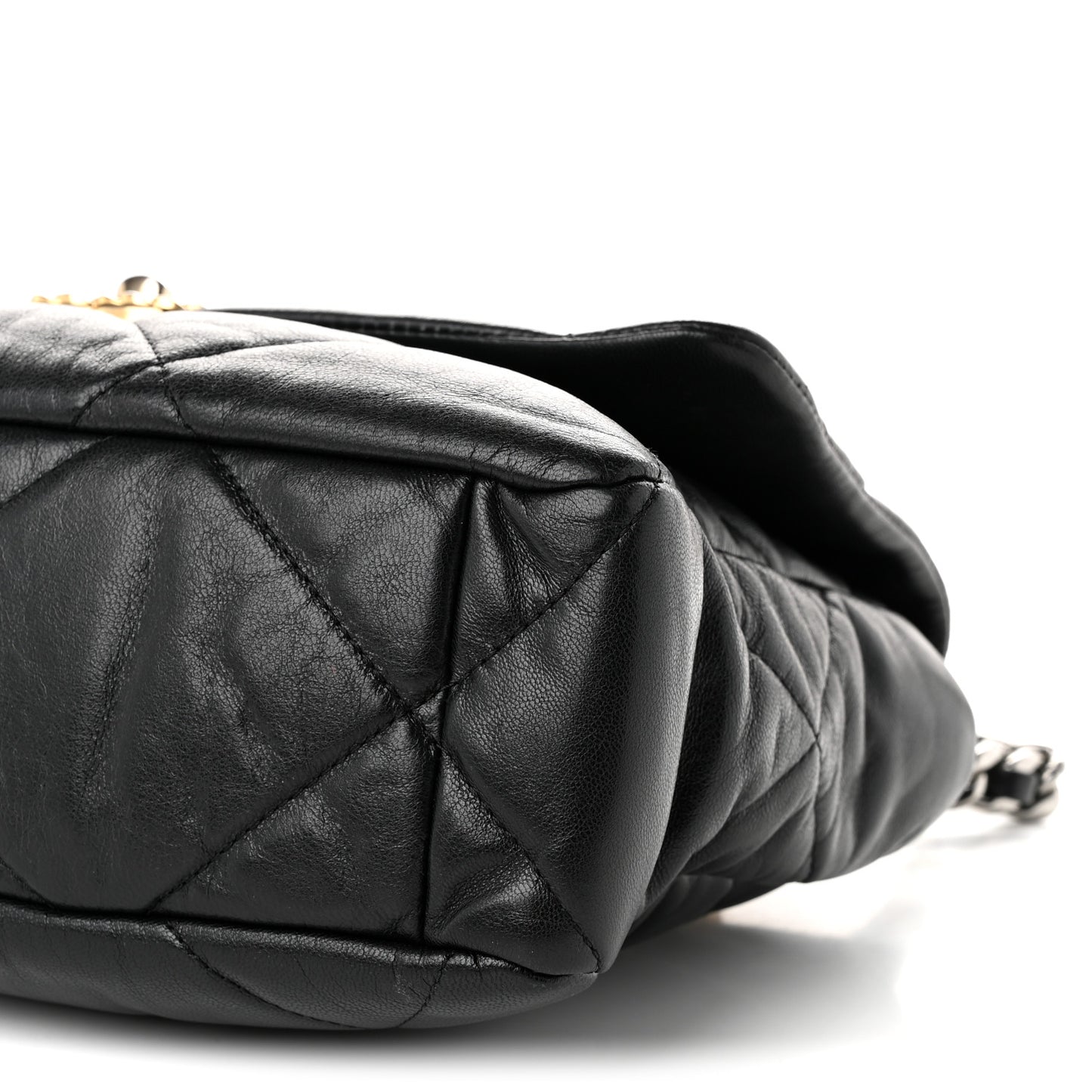 Lambskin Quilted Large Chanel 19 Flap Black