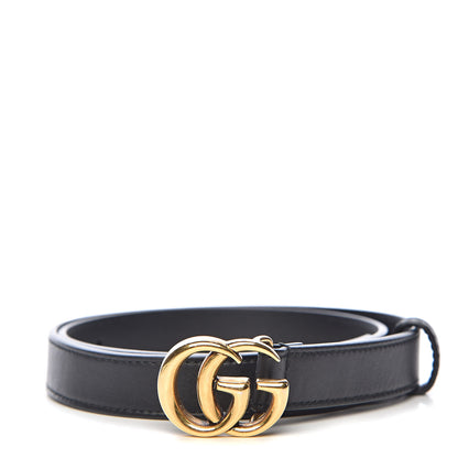 Gucci Calfskin Double G 20mm Belt 70 28 Black 1 of 7