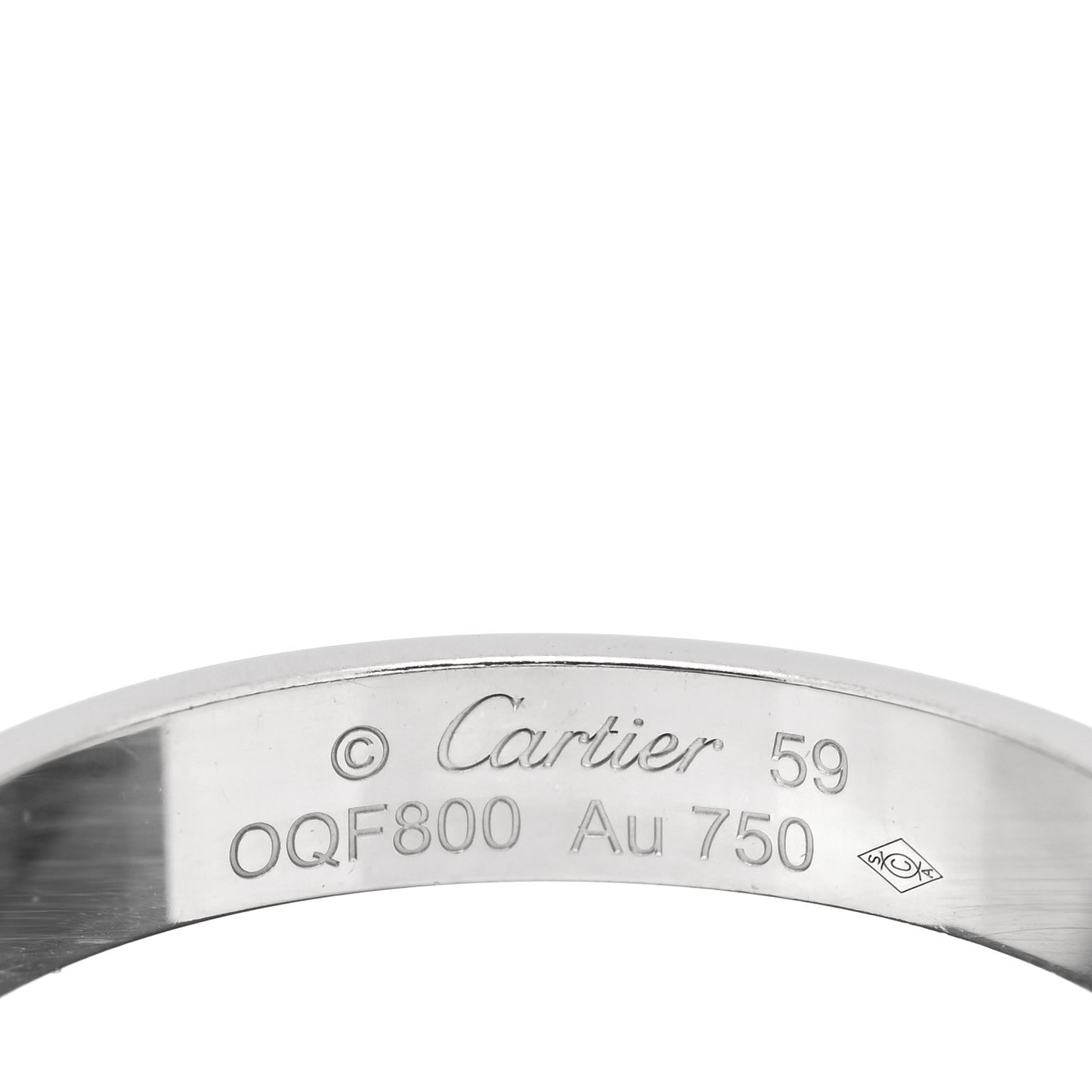 18K White Gold 3.5mm LOVE Wedding Band Ring 59 8.75