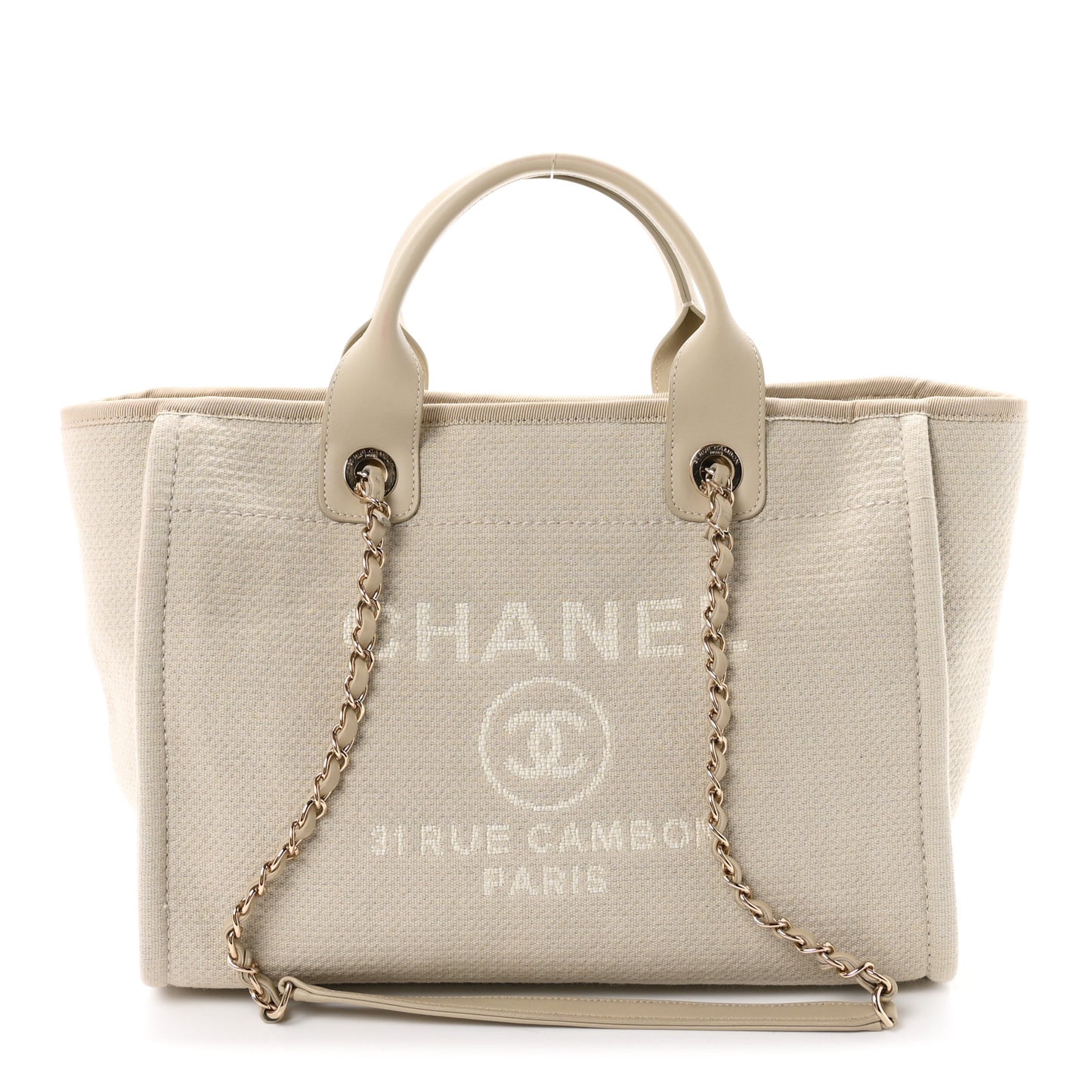 Mixed Fibers Small Deauville Tote Beige