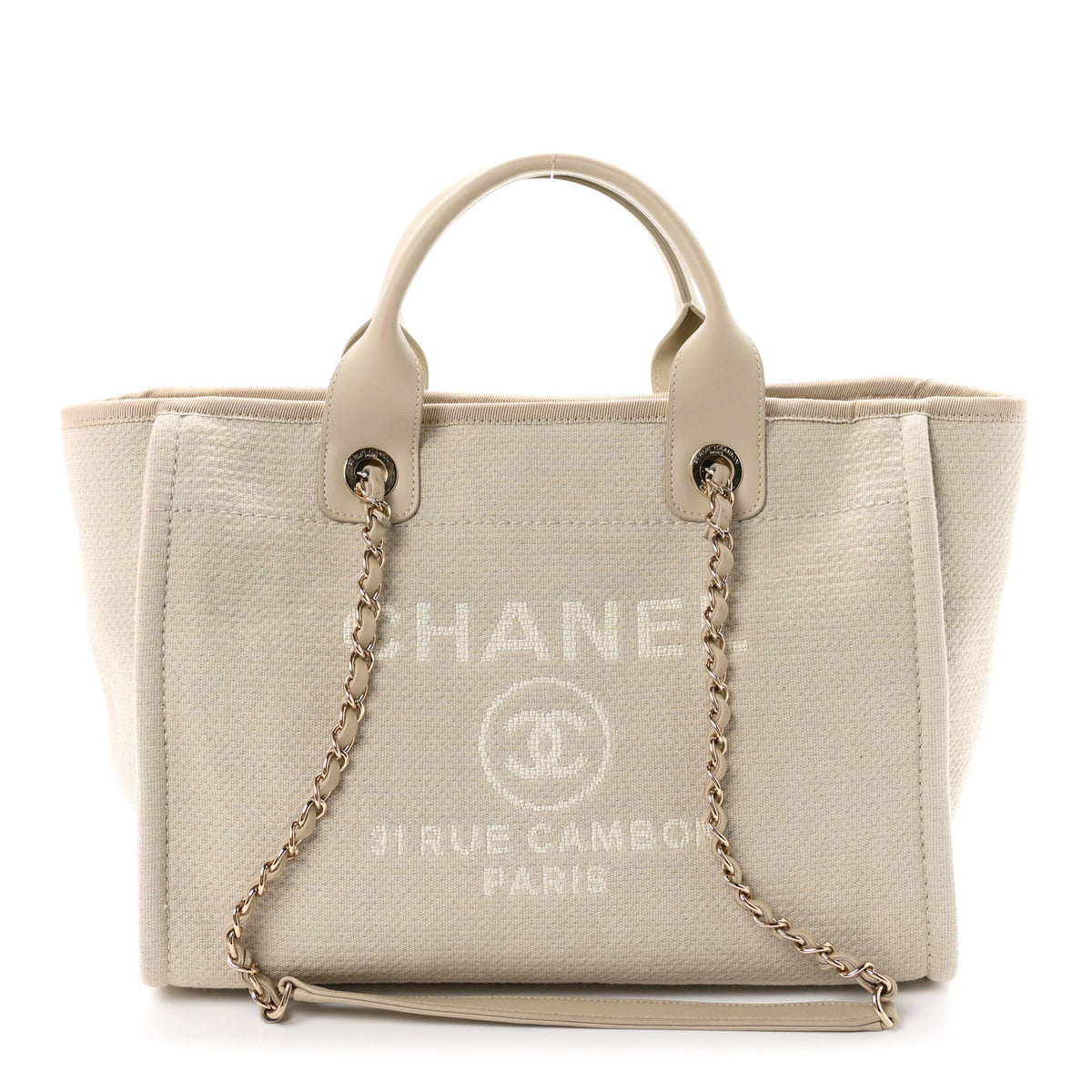 Chanel Mixed Fibers Small Deauville Tote Beige 1 of 12