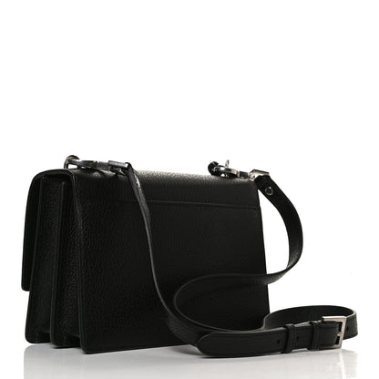 Saint Laurent Grained Calfskin Medium Monogram Sunset Satchel Black 3 of 15