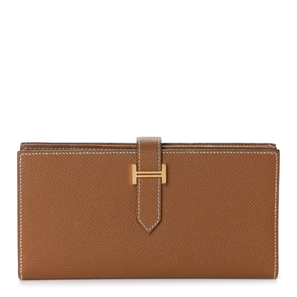 Hermes Epsom Bearn Gusset Wallet Gold 1 of 6