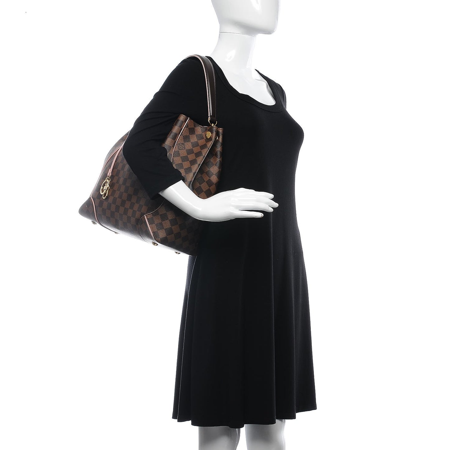 Damier Ebene Caissa Hobo Rose Ballerine