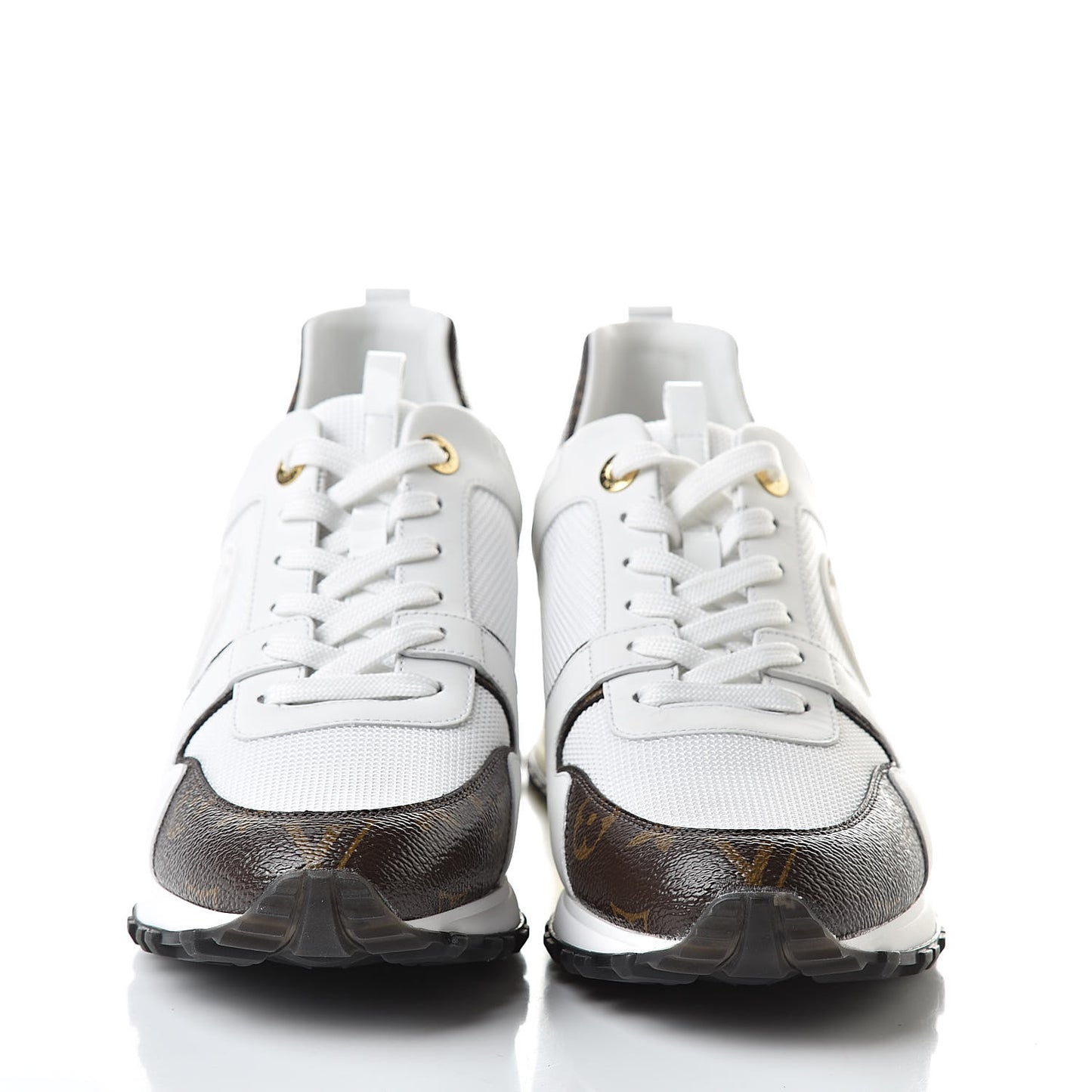 Calfskin Monogram Run Away Sneakers 41 White
