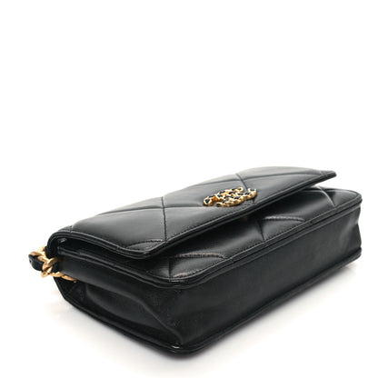 Chanel Lambskin Quilted Chanel 19 Wallet On Chain WOC Black 4 of 13